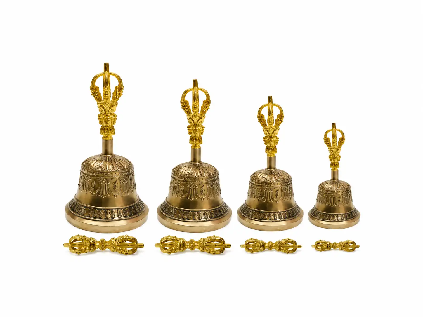 Tibetan singing bells and dorji for rituals and mindfulness