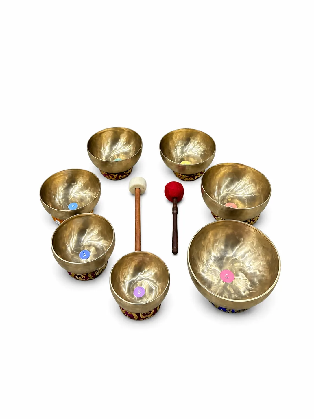 Handmade 7 Chakra Singing Bowl Set