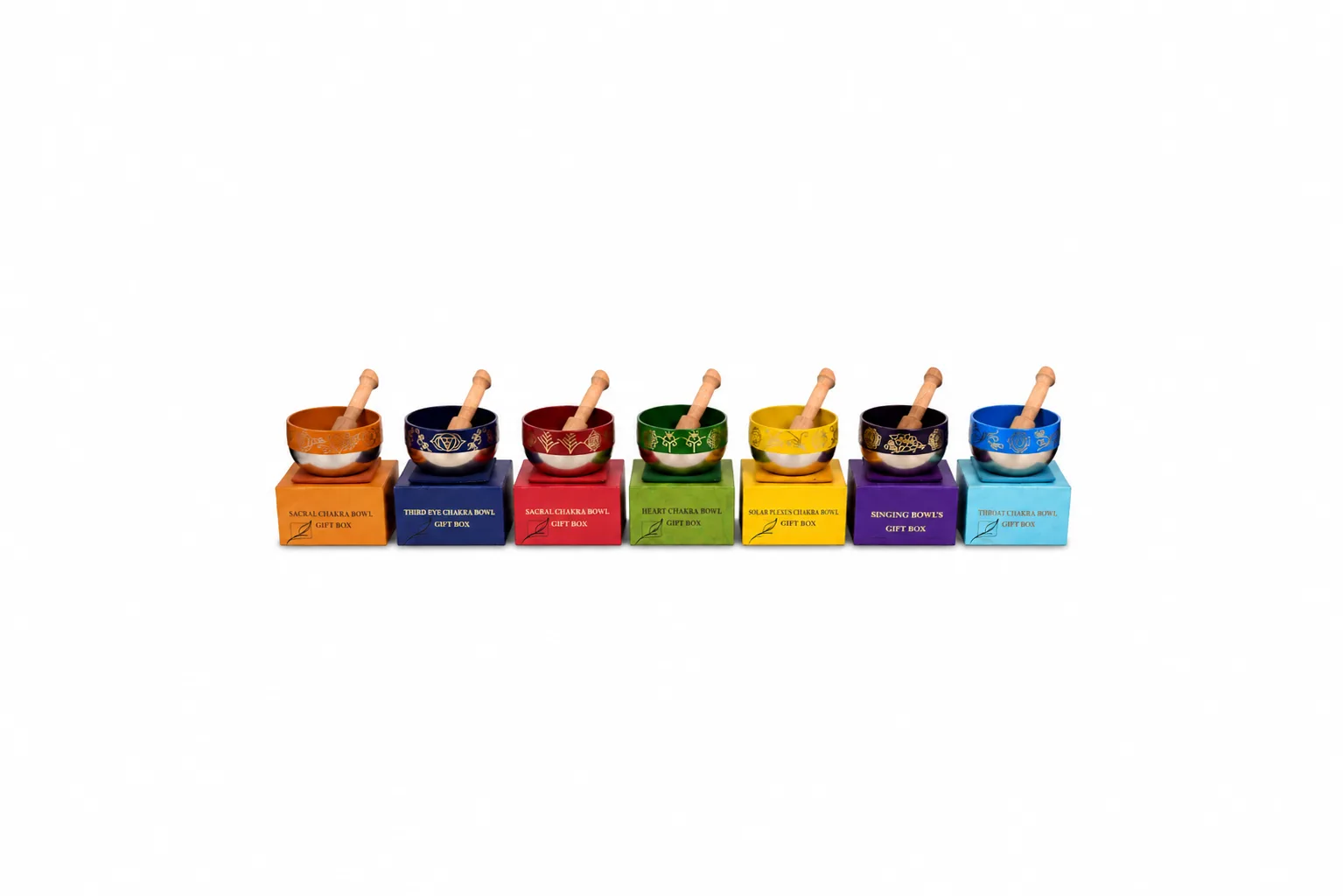 Machine Made 7 Chakra Singing Bowl Set