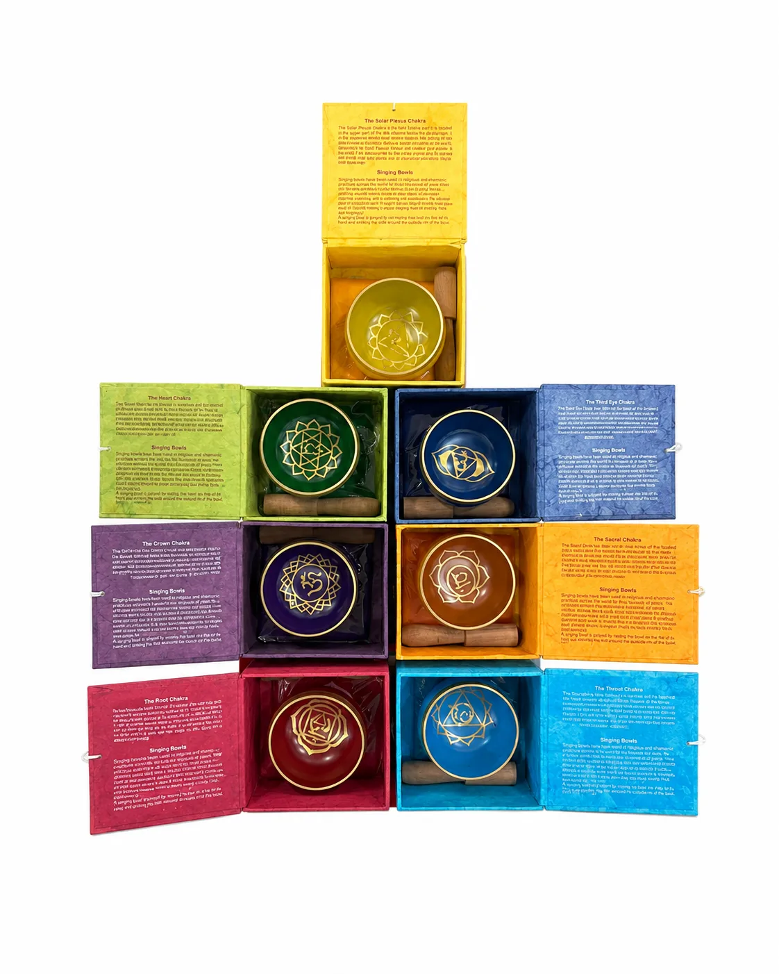 Machine Made Coloured Singing Bowl Set